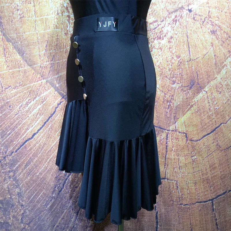 Женская юбка для латинских танцев асимметричная в виде листьев лотоса на