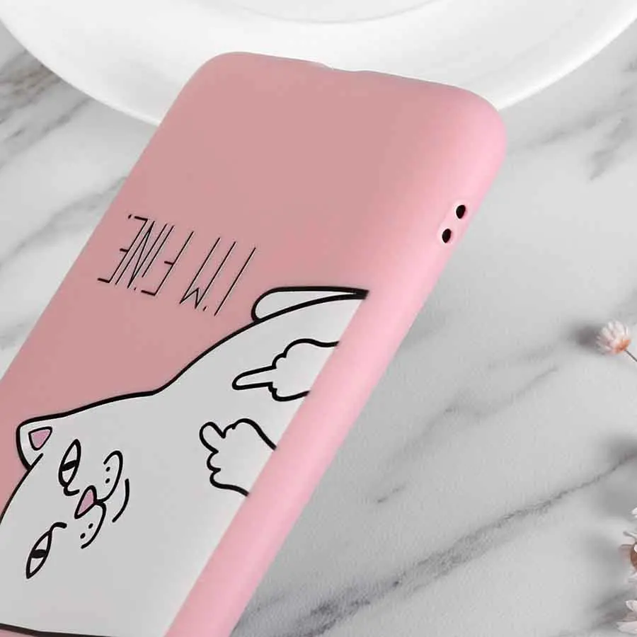 Cute Cartoon Cat Silicone Case For Samsung Galaxy A10 A30 A50 S10 5G M10 M20 A8S A6S S10E Plus J4 Core Cover Funny Coque Fundas |