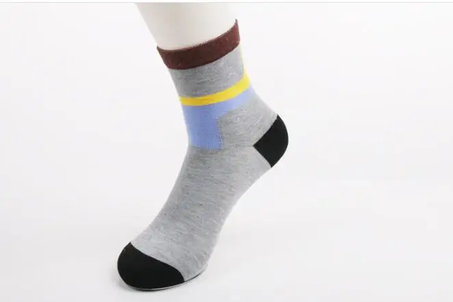 Оптовая (5 пар/партия) новые люди бороться цвет хлопка бизнес носки дышащая пот