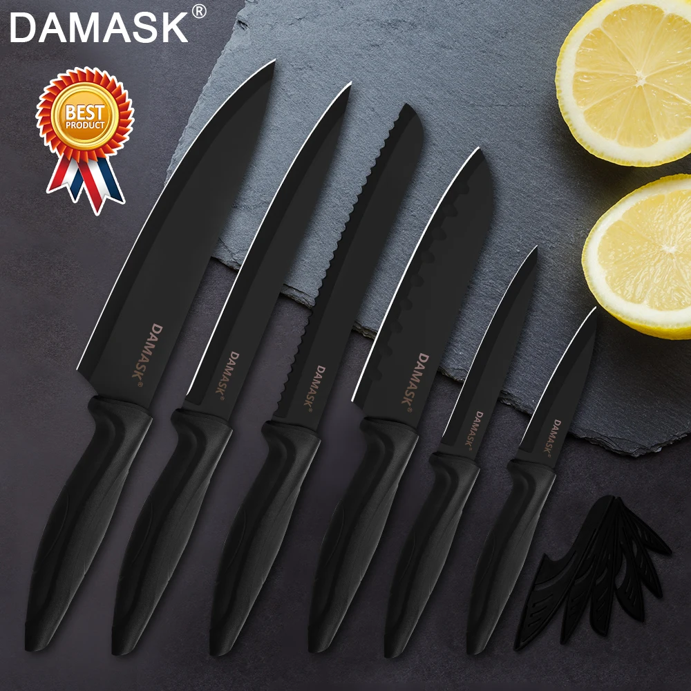 Набор кухонных ножей Damask шеф повара набор из 6 японской нержавеющей стали