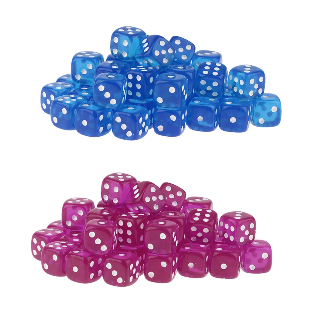 

100pcs Acrylic Speckled D6 Six Sided Game Dice D&D TRPG Game Toys Supplies 12mm Dice Polyhedral Dice Set