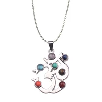 7 chakra necklace om symbol necklace reiki healing spiritual necklace for balancing