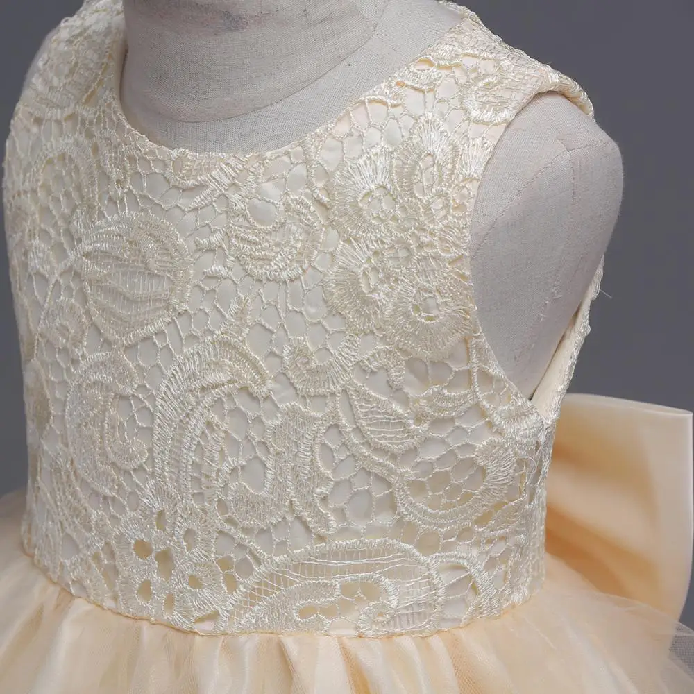 2019New pattern party dress for kids gir Stage performance Wedding presiding Sleeveless Backless Medium and small children | Детская
