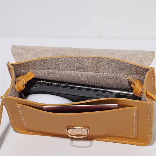 Модная женская однотонная сумка простого дизайна кожаная мессенджер на плечо с