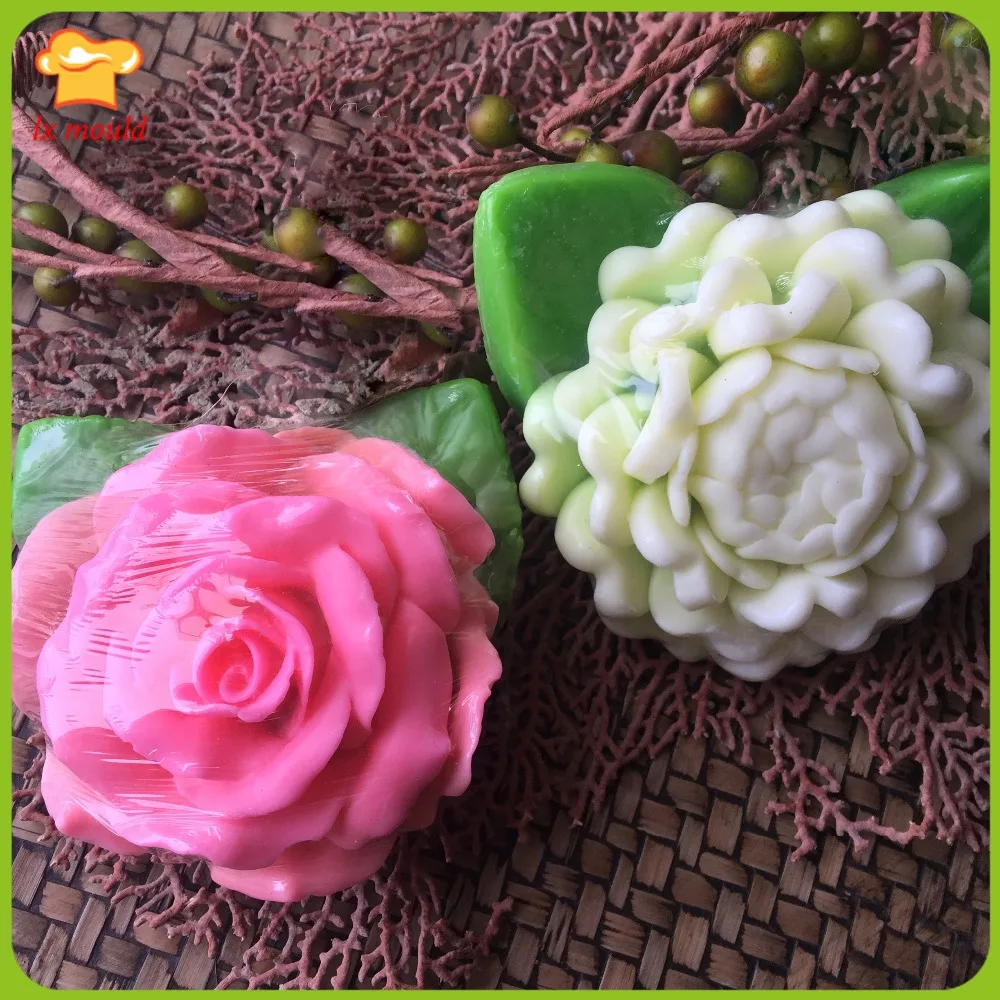 

3D Rose Soap Silicon Mold Jasmine Candle Mould Flowers Blooming Soft Silicone Tools