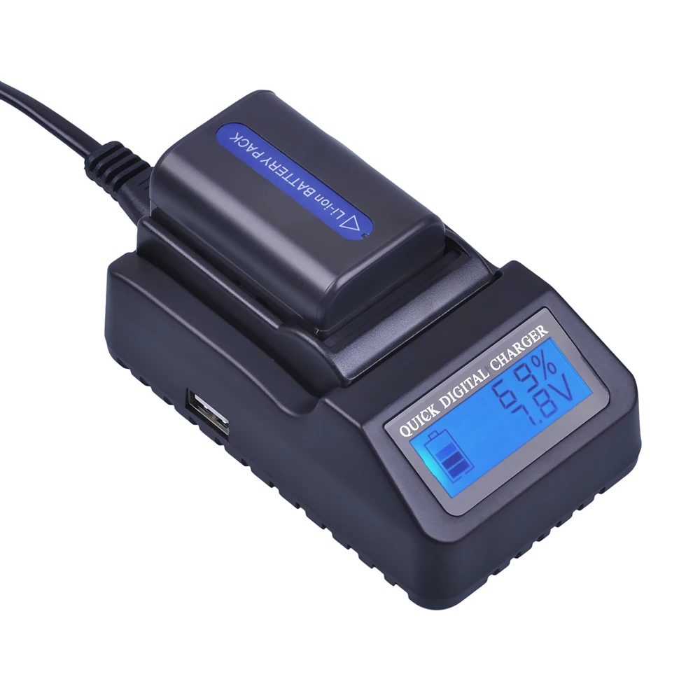 

3pc NP-FM50 NP FM50 FM50 Rechargeable Li-ion Battery +LCD Quick Charger For Sony Alpha A100 DSLR-A100 A100K CCD-TRV408 DCR-PC105