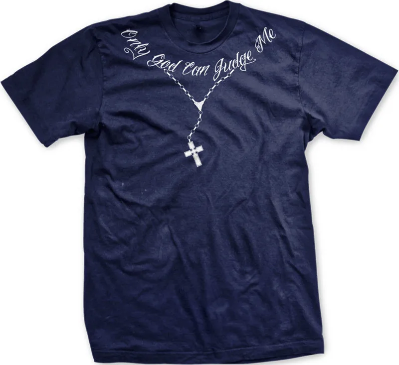 Мужская футболка в стиле хип хоп Only God Can judicate Me Christian Cross Rosary Tattoo Script крутые