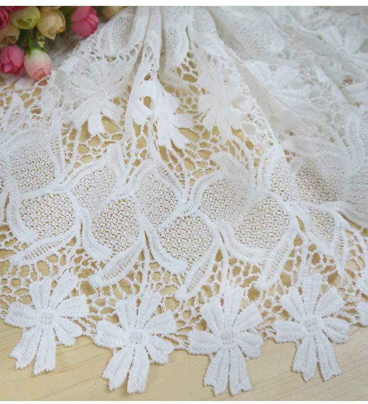 Новые Оптовые 31 см ширина вышивка шелк молока кружевной отделкой для одежды