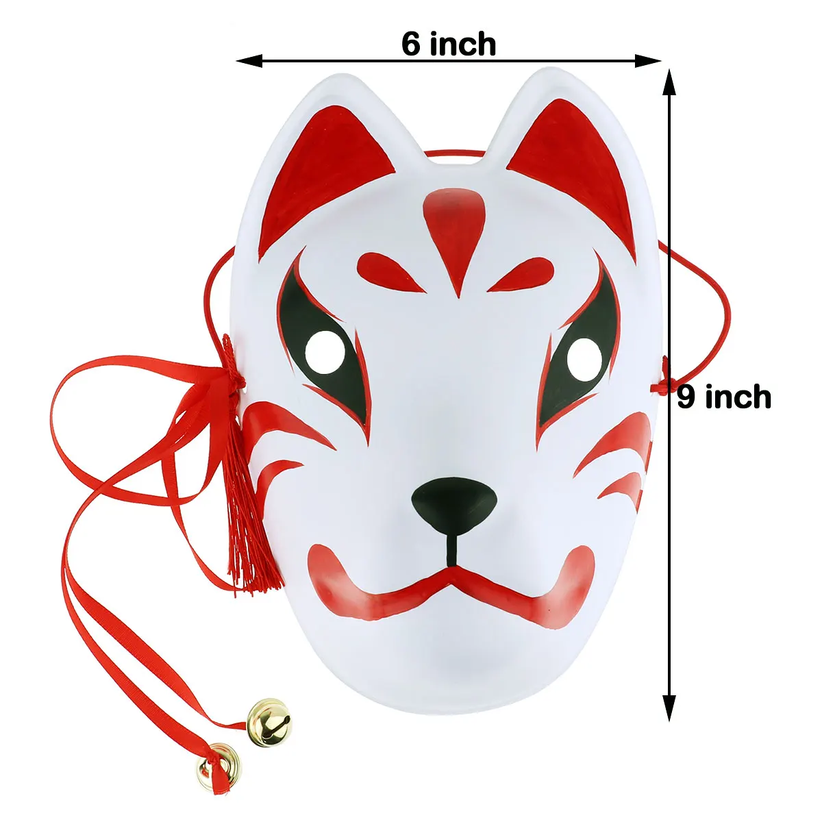

Hand Made Fox Style Full Face Mask Cosplay Accessories with Tassels and Small Bells for Masquerades Festival Costume Party Show