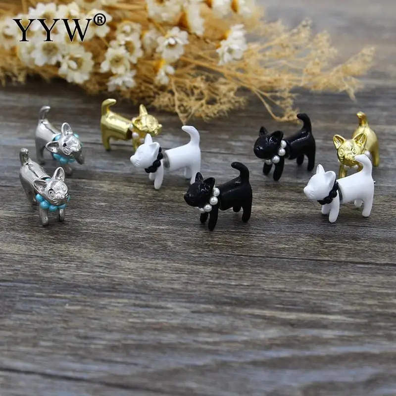 Висячие серьги из цинкового сплава в тибетском стиле с пластиковым жемчугом