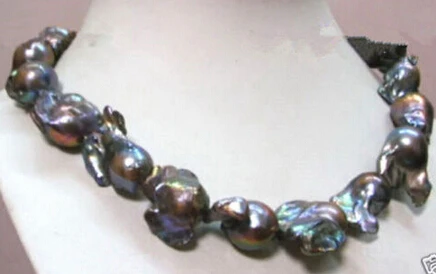 Черное жемчужное ожерелье в стиле барокко ААА 18 дюймов &lt1623|necklace wrap|necklace punkpearl