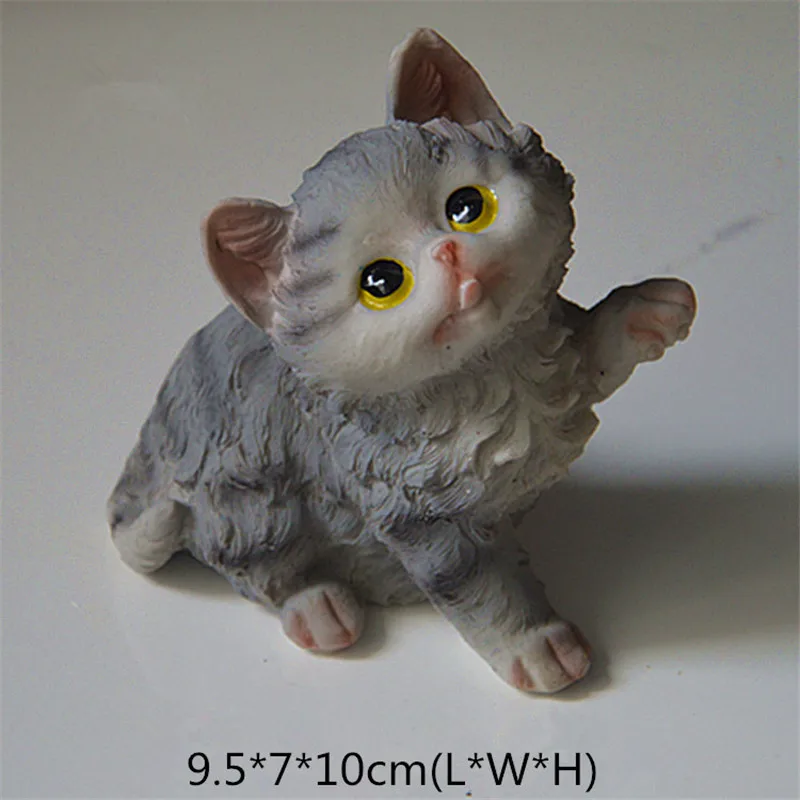 Grey 1 шт. Мини фигурки кошки настольные ремесла садовый орнамент наружные сказочные фигурки животных миниатюрные фигурки домашнее украшение - Цвет: Grey
