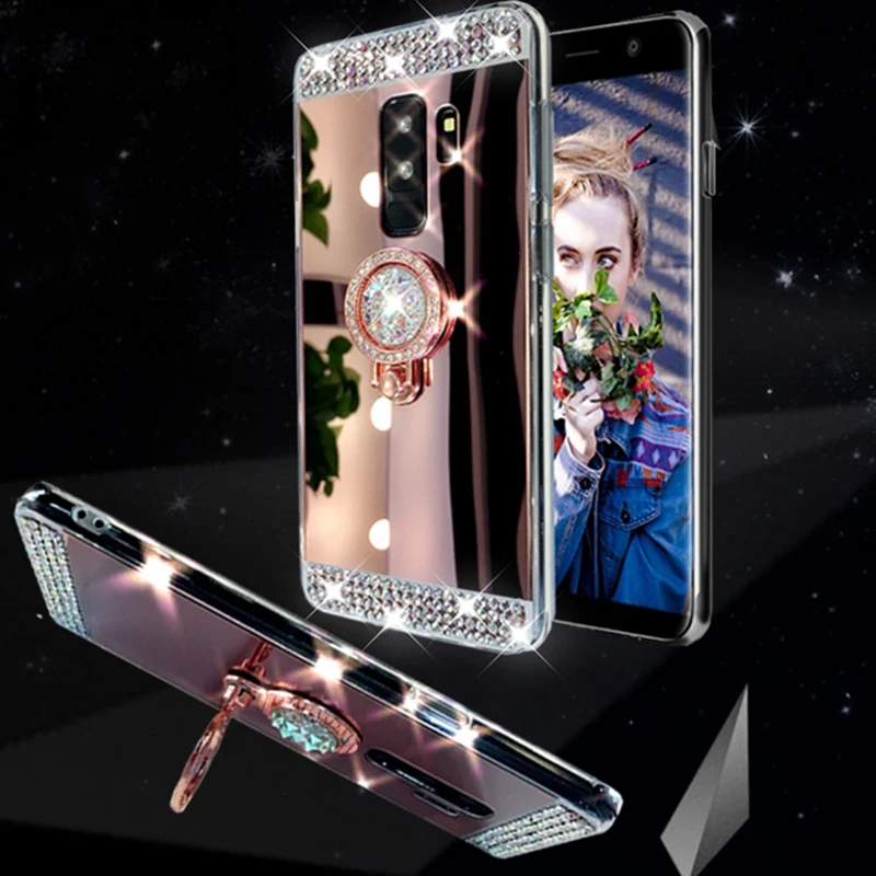 Блестящий зеркальный чехол-подставка с бриллиантами для Samsung Galaxy S7 edge Note8 чехол