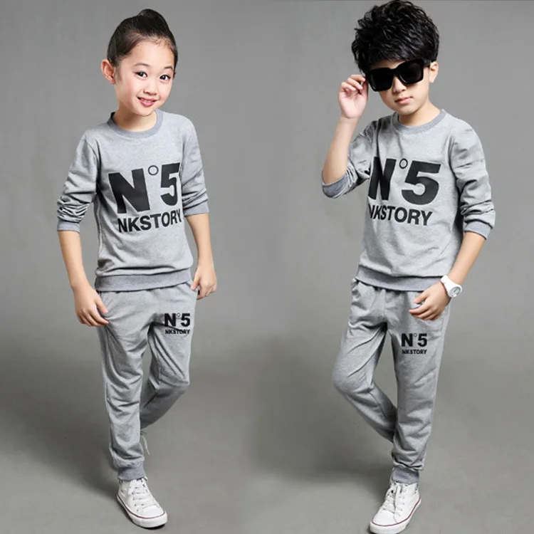 

Children Suit Fall 2018 New Boy and Girls Sports Leisure Cuhk Child Two Sets 3-10 Ages