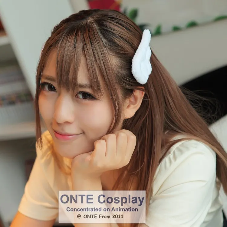 

1 Pair Japanese Anime Fashion Cosplay Beautiful Lovely Lady Angel Wing White Hair Accessory Fury Hairpin Headwear