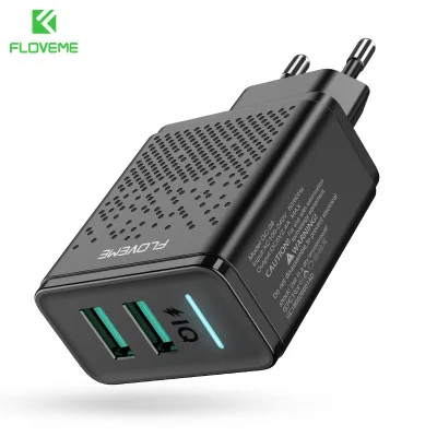 SH001-1 FLOVEME двойной USB мобильный телефон зарядное устройство 5 В 2.4A Быстрая зарядка настенное зарядное устройство адаптер ЕС вилка Мобильный телефон для iphone samsung huawei - Тип штекера: SH001-1