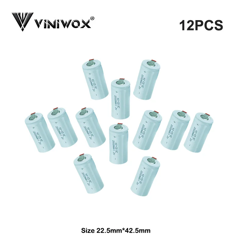 Настоящий 1.2В SC 2000mAh Ni CD перезаряжаемый аккумулятор батарея подc для 6 в 7 2 9 12 В 14 4 18