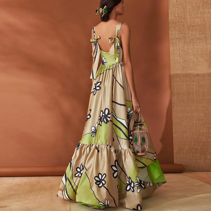 

2019 Women Summer Bohemian Loose Beach Dresses Casual Sexy Fashion Long Plus Size Print Dress