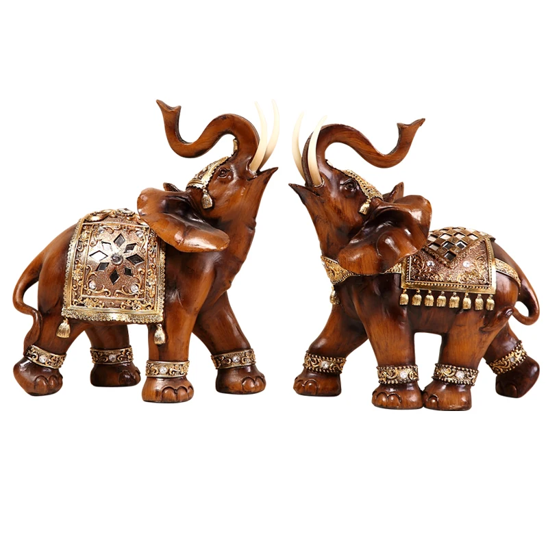 2 шт. в партии слон фигурные орнаменты домашний декор ремесла пары счастливый фэн