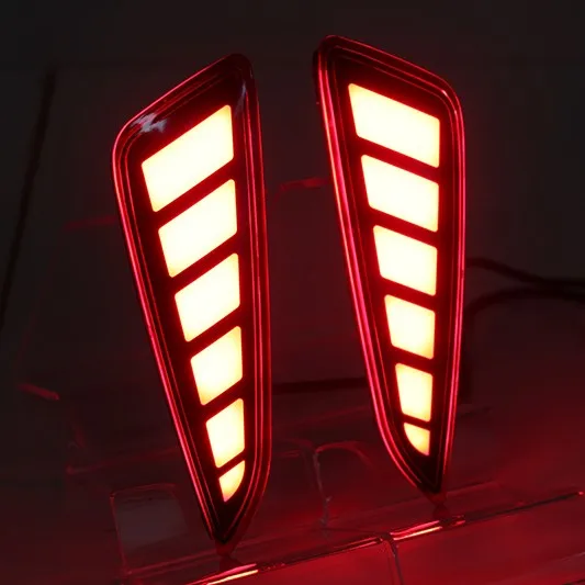 Rear Side Fog Light 1 комплект светодиодный для Toyota C-HR ЧР дневные ходовые огни дневного света и задний бампер туман лампа стоп-сигнала Предупреждение свет - Цвет: Rear Side Fog Light
