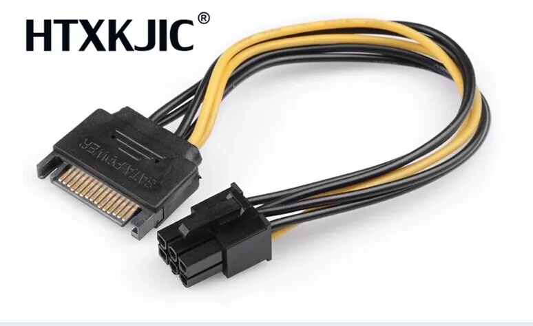 Новое поступление PCI E express силовой кабель блок питания Sata 15pin на 6 pin ATX адаптер Riser