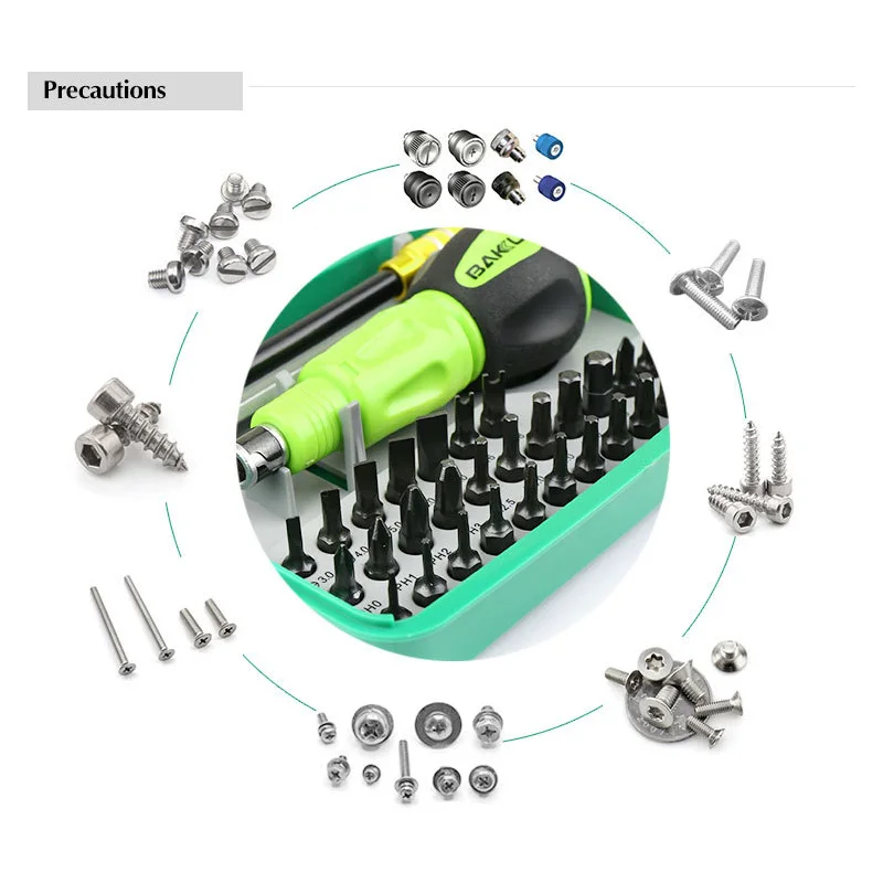 34 in 1 Screwdriver Set Bits BAKU Professional Hardware PC Computer Electronic Repair Multi Tool Kit with Flexible Shaft | Инструменты