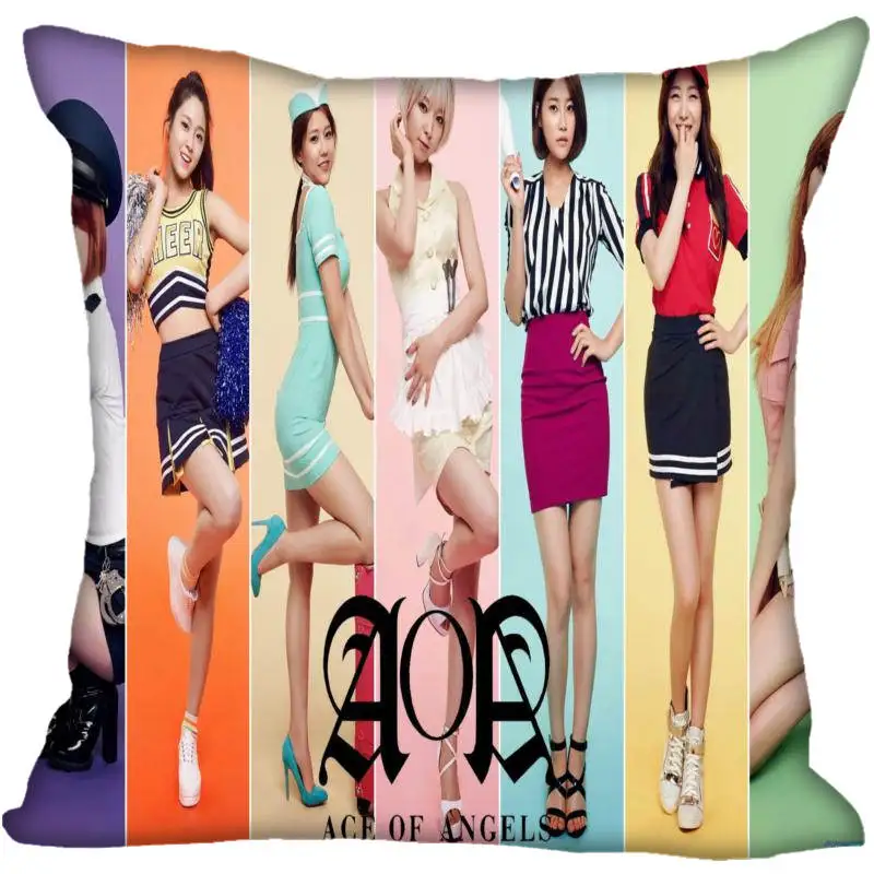 Вентилятор Xi Hot Custom KPOP AOA Печатный Шелковый квадратный наволочка домашняя декоративная молния атласные наволочки(одна сторона