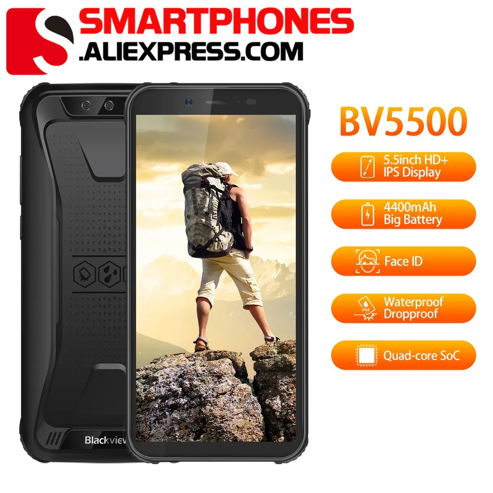 Водонепроницаемый смартфон Blackview BV5500 прочный водонепроницаемый мобильный