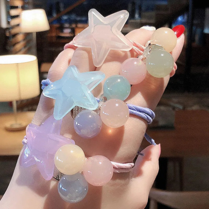 Эластичные резинки для волос 1 шт. повязка на голову с милыми звездочками девочек