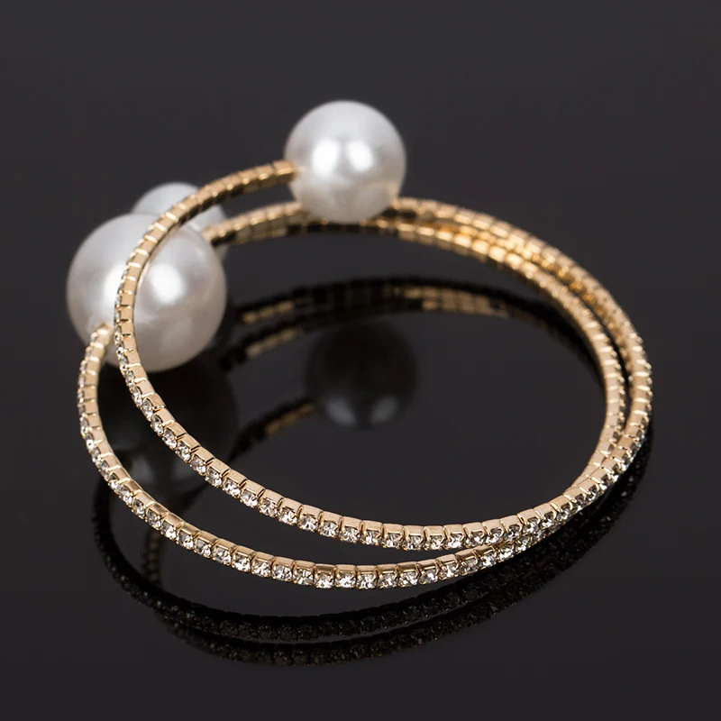 Женский жемчужный браслет с кристаллами регулируемый подарок 2016 для женщин