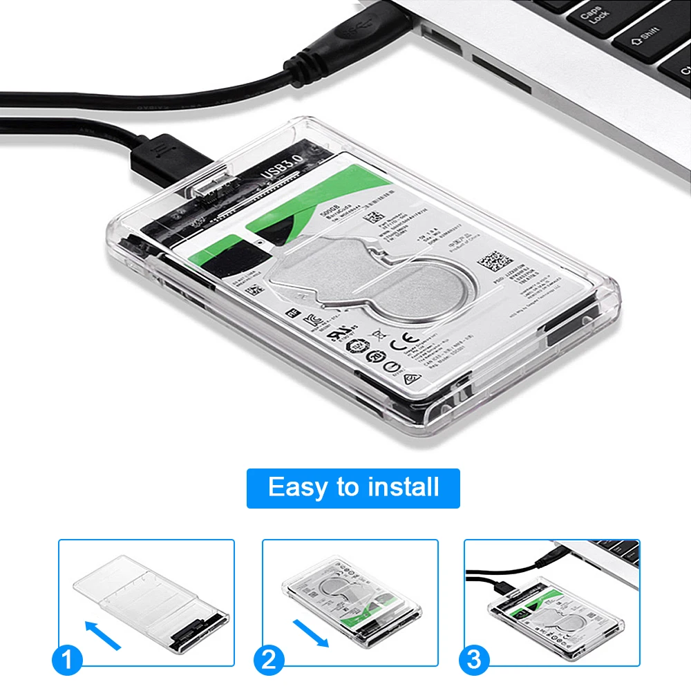 5 шт. прозрачный чехол для внешнего жесткого диска USB 3 0 SATA Hd 2 дюйма Гбит/с|Корпус