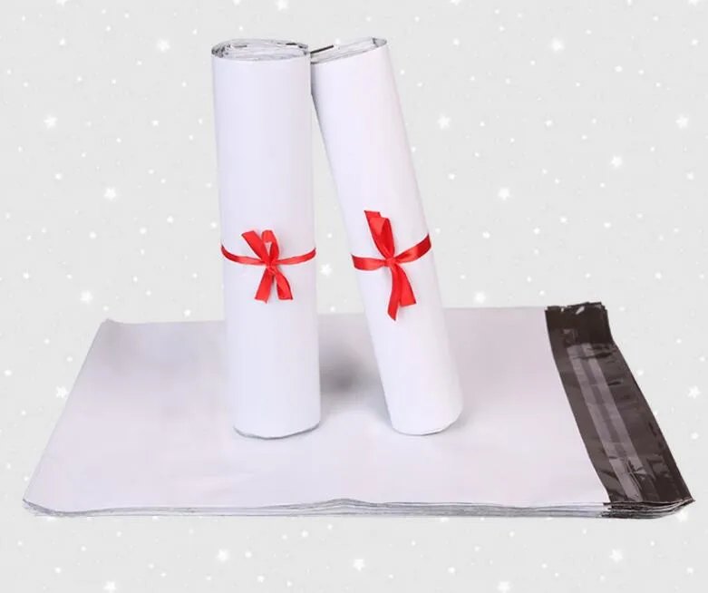 Пользовательский логотип Компании Название белая самоклеящаяся Курьерская