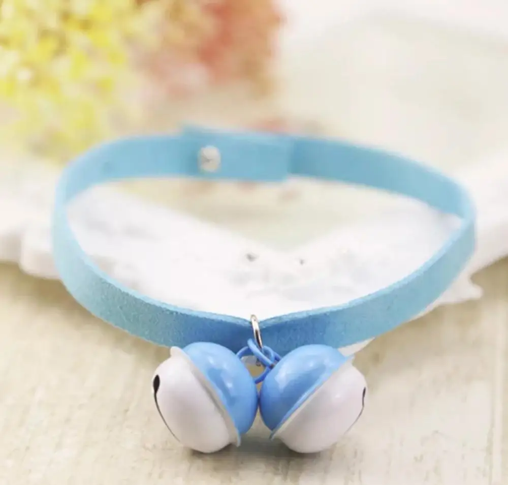 blue white bell SUPREPET 1 шт. милый карамельный цвет Кошачий ошейник ручной работы ошейник для питомца собаки щенок котенок Тедди Чихуахуа шейный ремень товары для домашних животных - Цвет: blue white bell