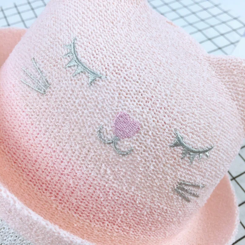 

Summer Straw Hat With Cute Cat Ears For Boys Girls Beach Hats Headgear For Infant Girls Casual Sun Hats Chapeau Paille Feminio