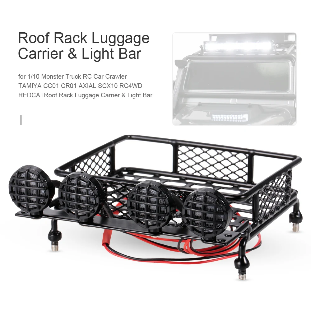 Roof Rack Luggage Carrier &amp Light Bar for 1/10 Off-Road Truck RC Car Crawler TAMIYA CR01 CC01 AXIAL SCX10 RC4WD REDCAT | Игрушки и