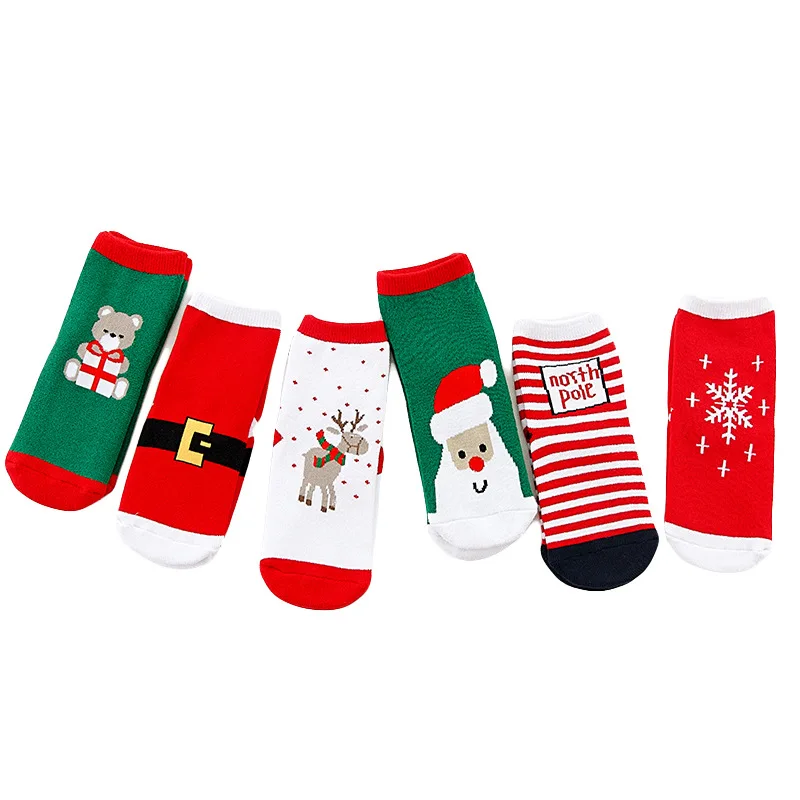 

Christmas cartoon unisex newborn baby socks anti-slip floor socks cotton toddler warm socks in autumn and winter