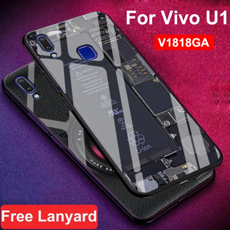 Чехол из закаленного стекла для Vivo U1 Capa чехол мягкая силиконовая рамка Жесткий 6 2
