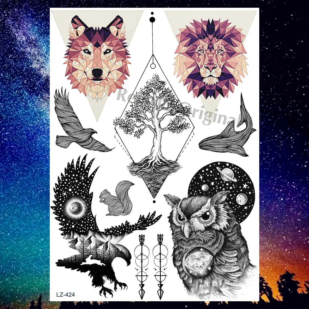 REJASKI геометрические ромбовидные Лотос для женщин Временные татуировки стикер