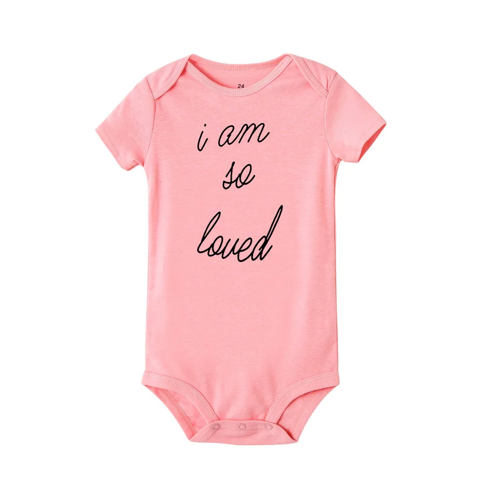 R797-SRPPK- I Am So Loved Funny Cute Babe Onesie Newborn Baby Bodysuit Infant Short Sleeve Creeper Baby Boy Girl Clothes Body Suit - Цвет: R797-SRPPK-