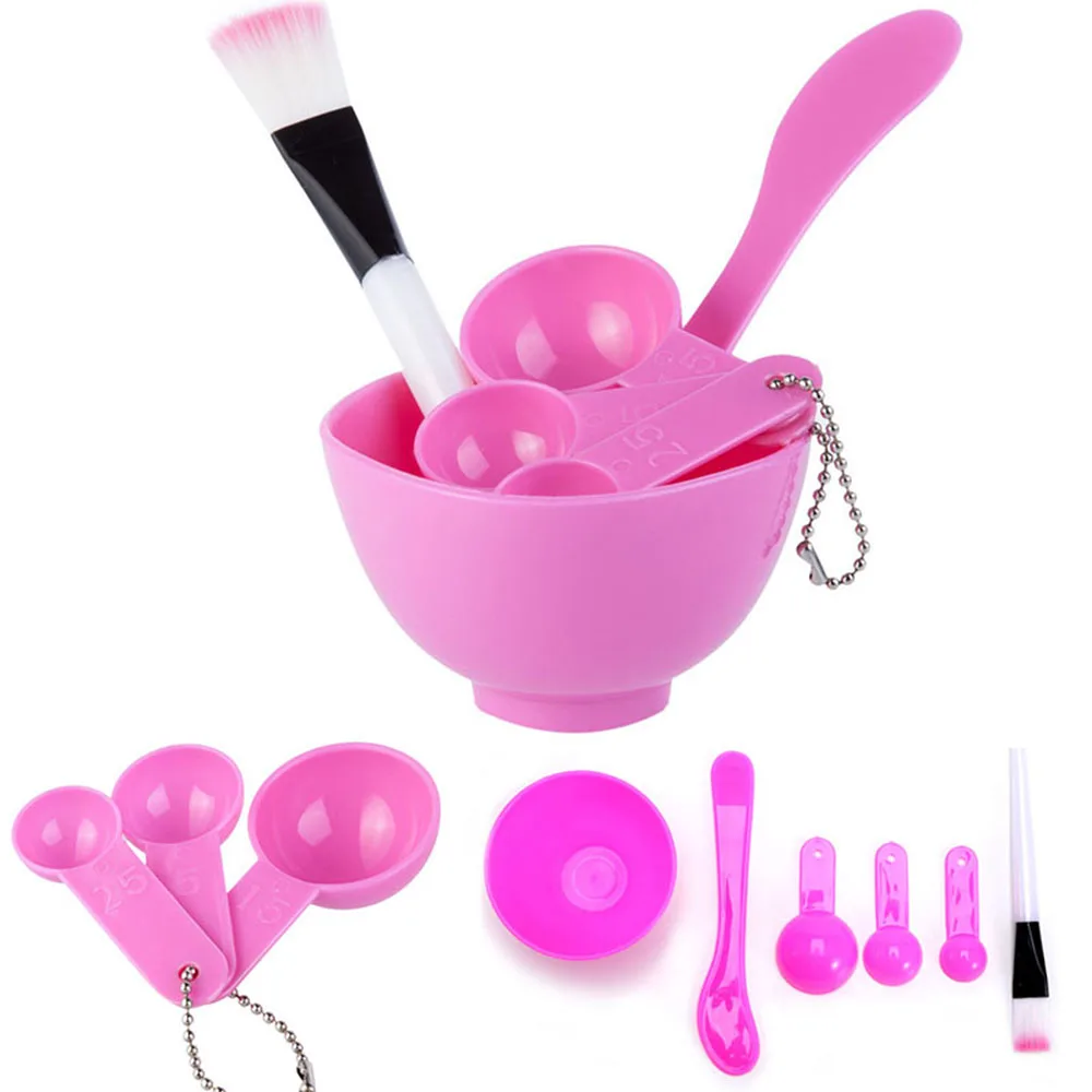 Hot Sale Plastic 4 In 1 Diy Facial Beauty Mask Bowl Women Ladies Cosmetic Tool Mixing Spong Brush With Stick Set |