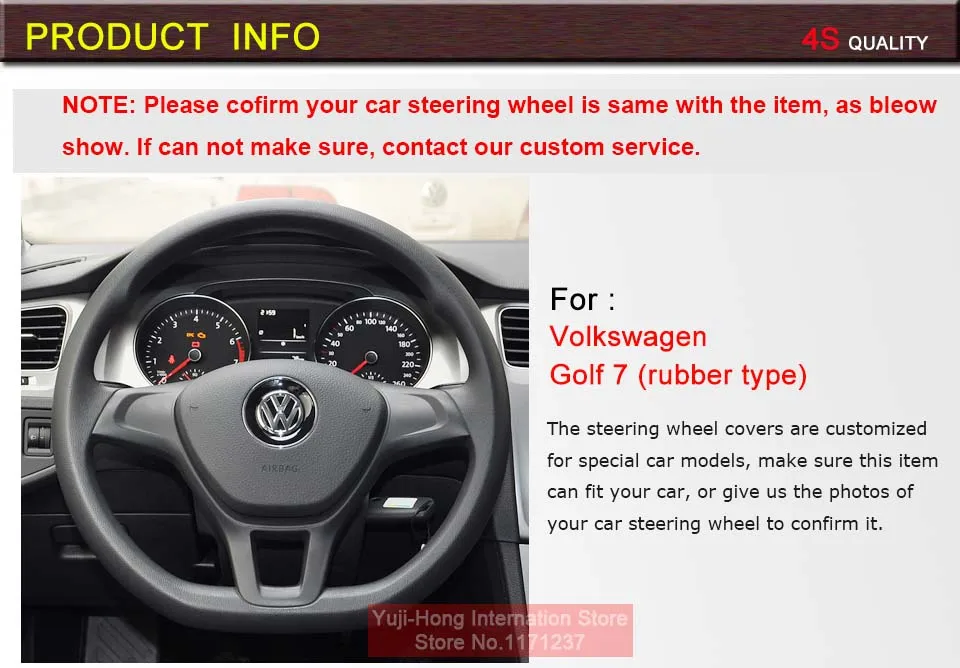 Yuji-Hong Чехлы рулевого колеса автомобиля чехол для Volkswagen VW Golf 7 верхний слой из натуральной коровьей кожи сшитый вручную чехол