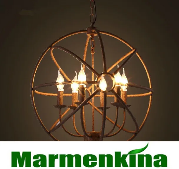 

Loft Nordic restoring ancient ways round lamp wrought iron lamp candle chandelier restaurant bar, diameter: 55 cm, AC110-240V.