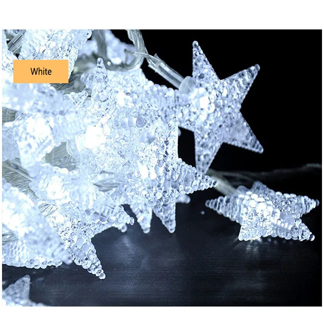 3M LED Star String Lights Christmas Holiday Decoration Star Fairy Light AA Battery Operated 20leds Festoon Light Chain SL057 - Испускаемый цвет: 3M-20LED-White