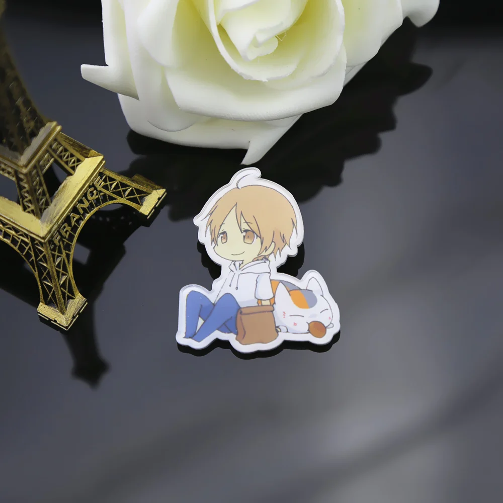 FFFPIN Natsume Yuujinchou Кот, значок для учителя, акриловая ПММА брошь в виде кошки, монета, ткань, сумка, знак для дома, Нацумэ, книга друзей, булавка