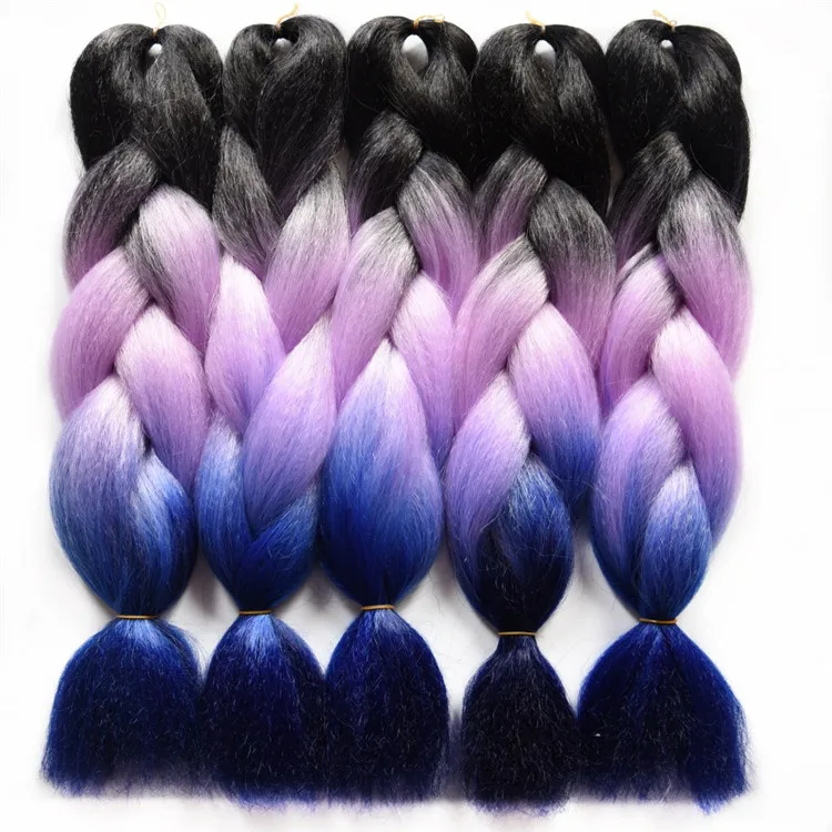 Chorliss 2" Ombre Плетение Волос вязанная косами jumbo косы синтетических крючком Химическое наращивание волос blacktpurpletmint Зеленый 100 г/упак - Цвет: 1B/27HL