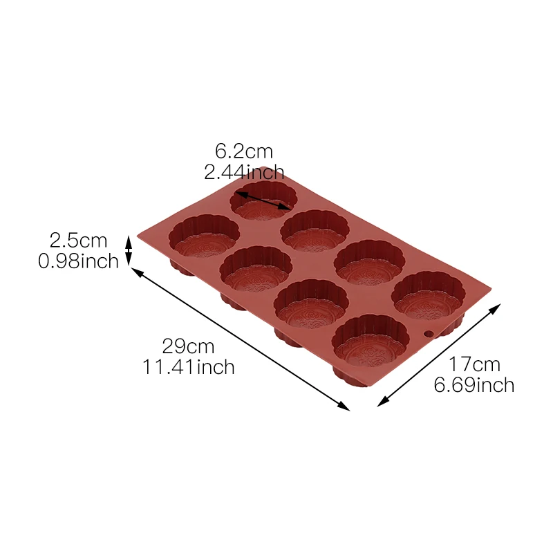 8 отверстий круглая форма силиконовая для выпечки Роза узор луна торт формы DIY