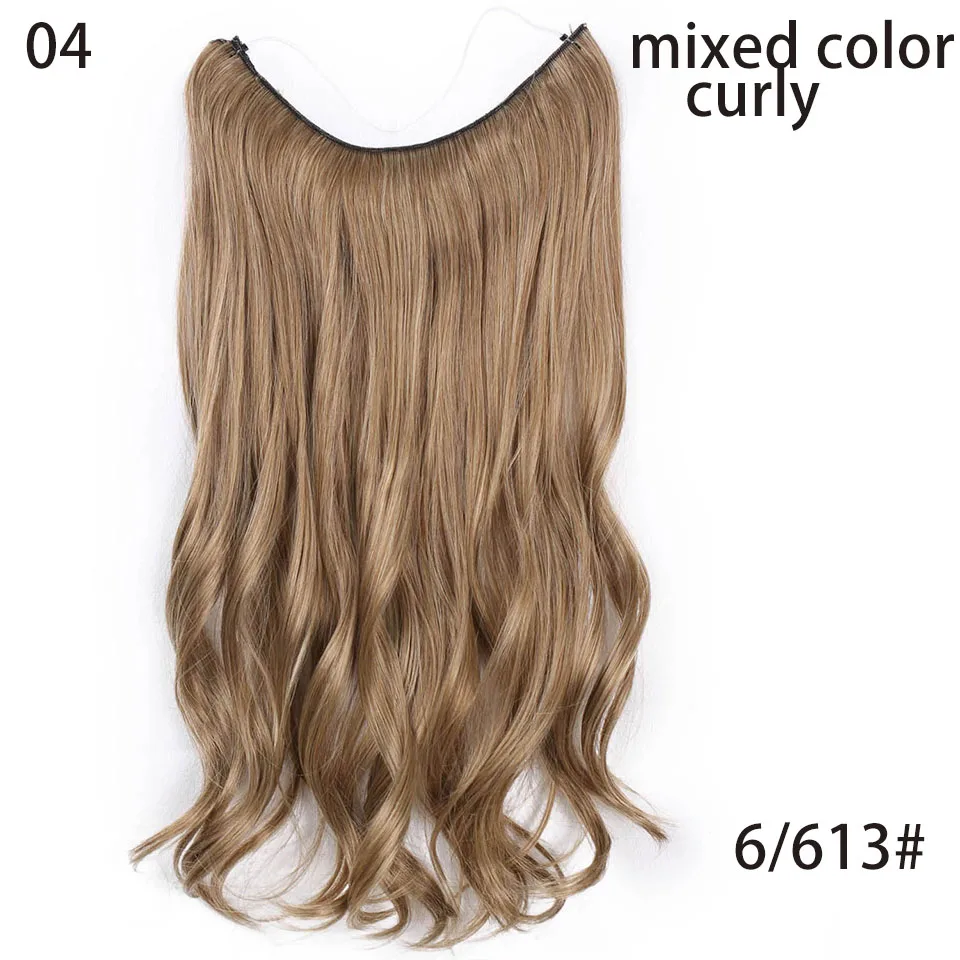 I's a wig Fish Line Hairpieces 22 ''невидимая проволока без зажимов для наращивания волос прямые синтетические волосы 100 г/фото - Цвет: #10