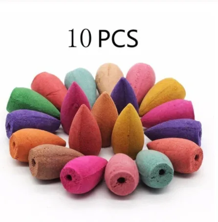10pcs mix color Горный речной ручной держатель для благовоний керамический обратный поток водопад дымовая Курильница держатель для курильницы подарок матери домашний декор - Цвет: 10pcs mix color