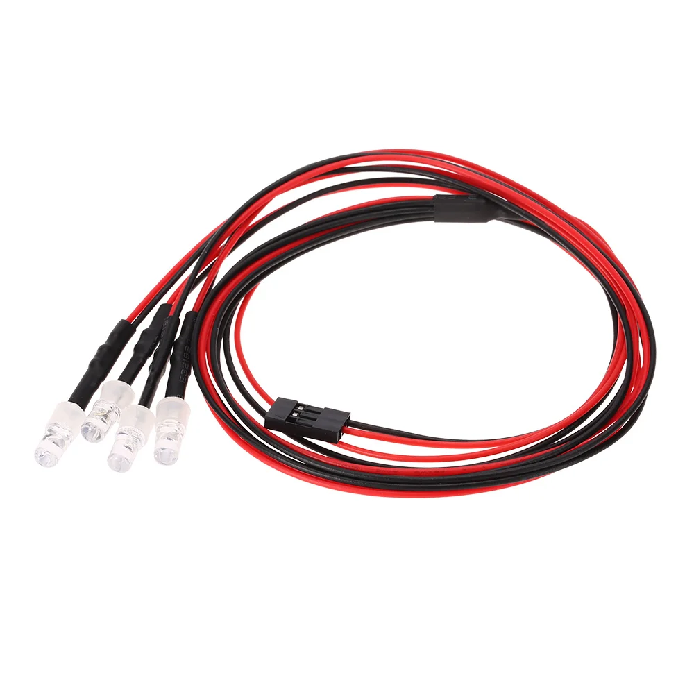 Комплект из 4 светодиодный ных ламп 2 белых красных для 1/10 1/8 Traxxas HSP Redcat RC4WD Tamiya Axial
