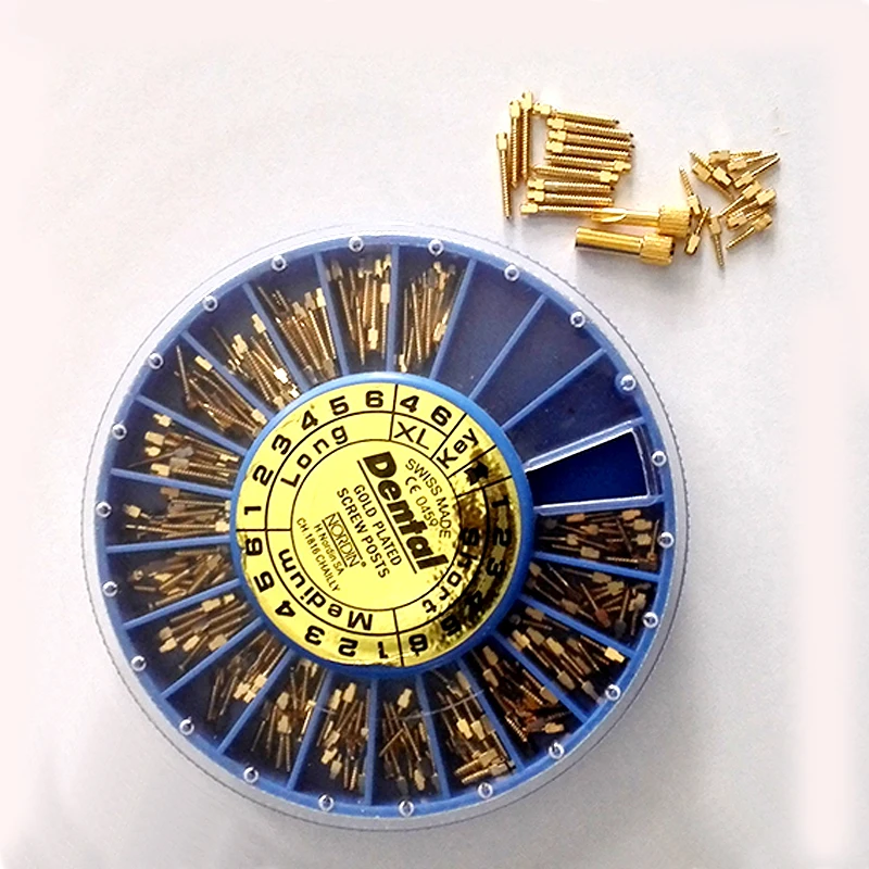 Зубные Позолоченные Винт Сообщение 120 шт. с 2Key зубные винт после